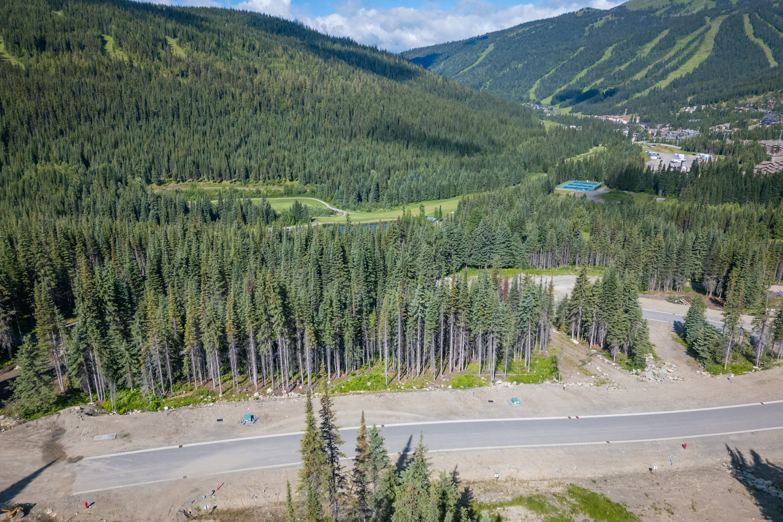 Drone view of Lot 10 at Alder Estates in Sun Peaks