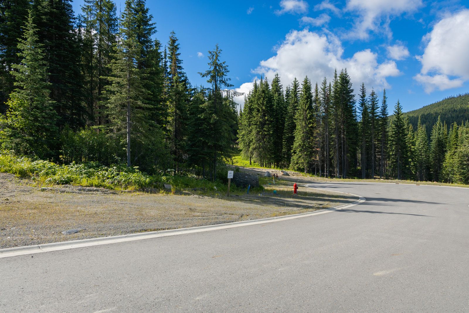 Street view of Lot 13 at Alder Estates in Sun Peaks