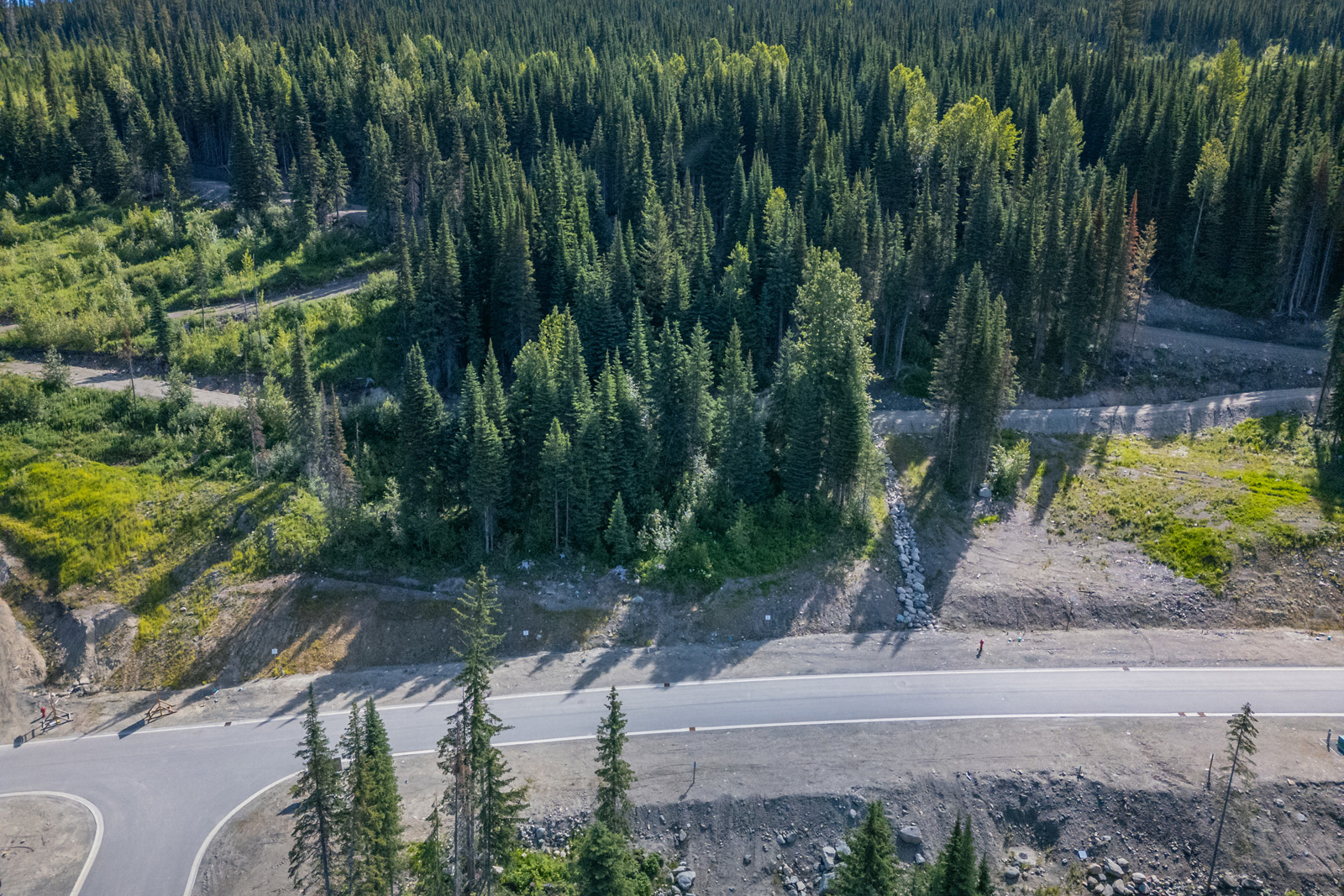 Drone view of Lot 2 at Alder Estates in Sun Peaks