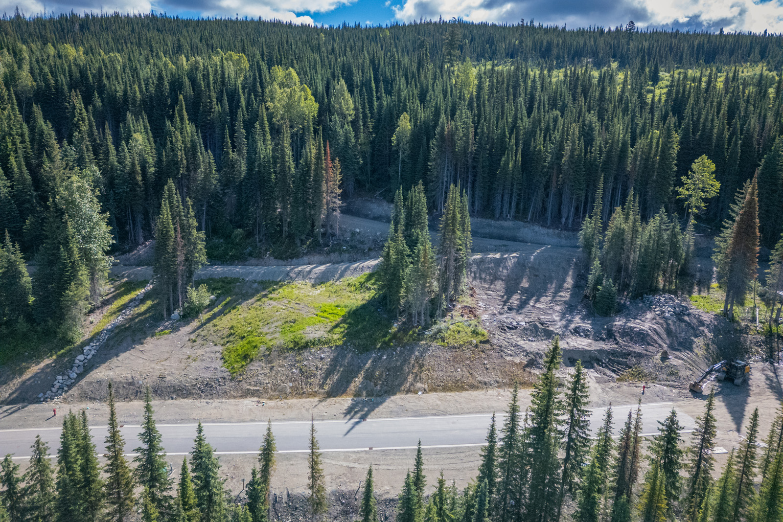 Drone view of Lot 4 at Alder Estates in Sun Peaks